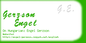 gerzson engel business card